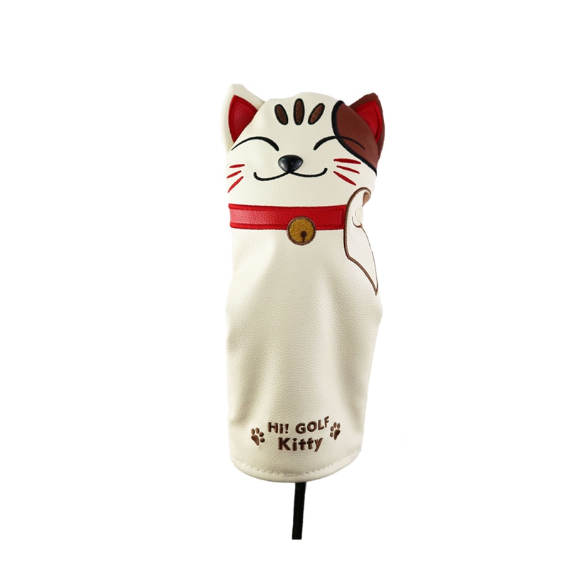 Golf Clubs Driver Fairway Ut Hout Headcover Luck Kat Pu Leer Met Verwisselbare Verstelbare Aantal Tag