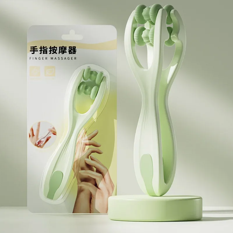Finger Massager Dual-Row Roller Easy Use Relieve Finger Fatigue Promote Blood Circulation Portable Roller Finger Massager: Transparent