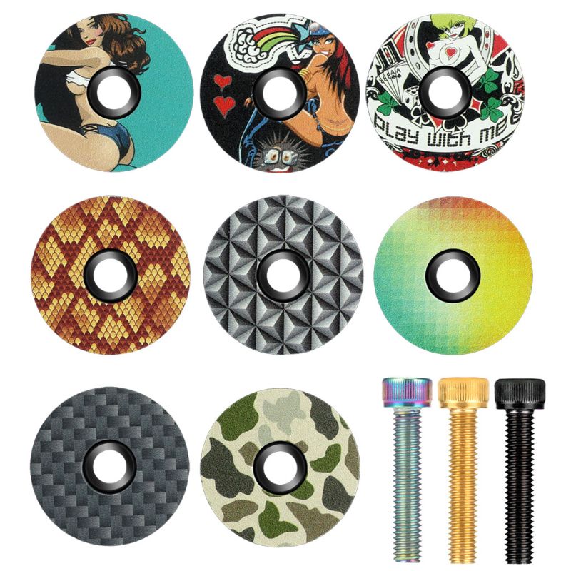 MTB Road Bike Bowl Cover Bicycle Stem Top Cap for 28.6mm Fork Tube Headset Cap