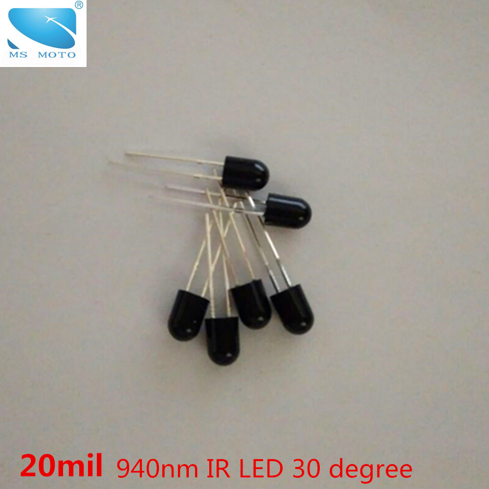 10PCS/LOT 20mil Chip 5mm 940nm IR LED Infrared emitting diode 150mA 30 degree Through hole Especial custom size