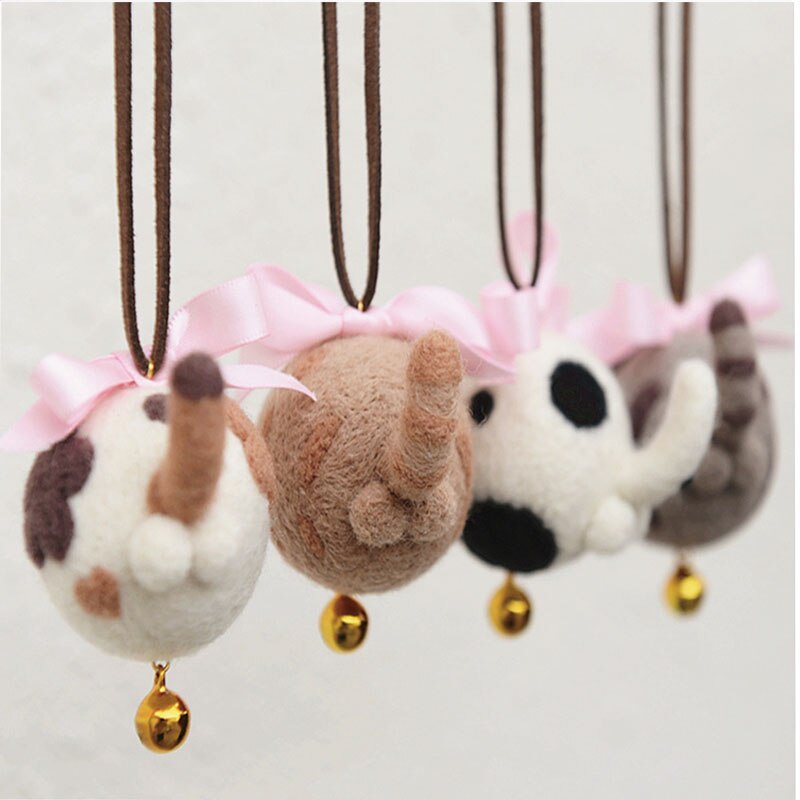 1 ensemble, laine feutre sac de musique kitty chat cul chat oeuf chat patte de chat palmier bricolage à la main vous devez le faire vous-même
