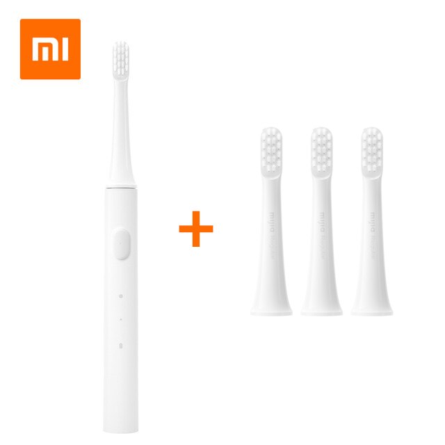 Xiaomi Mijia T100 Sonic Electric Toothbrush Cordless USB Rechargeable Waterproof Ultrasonic Automatic Tooth Brush for Adult: White Add 3Brush