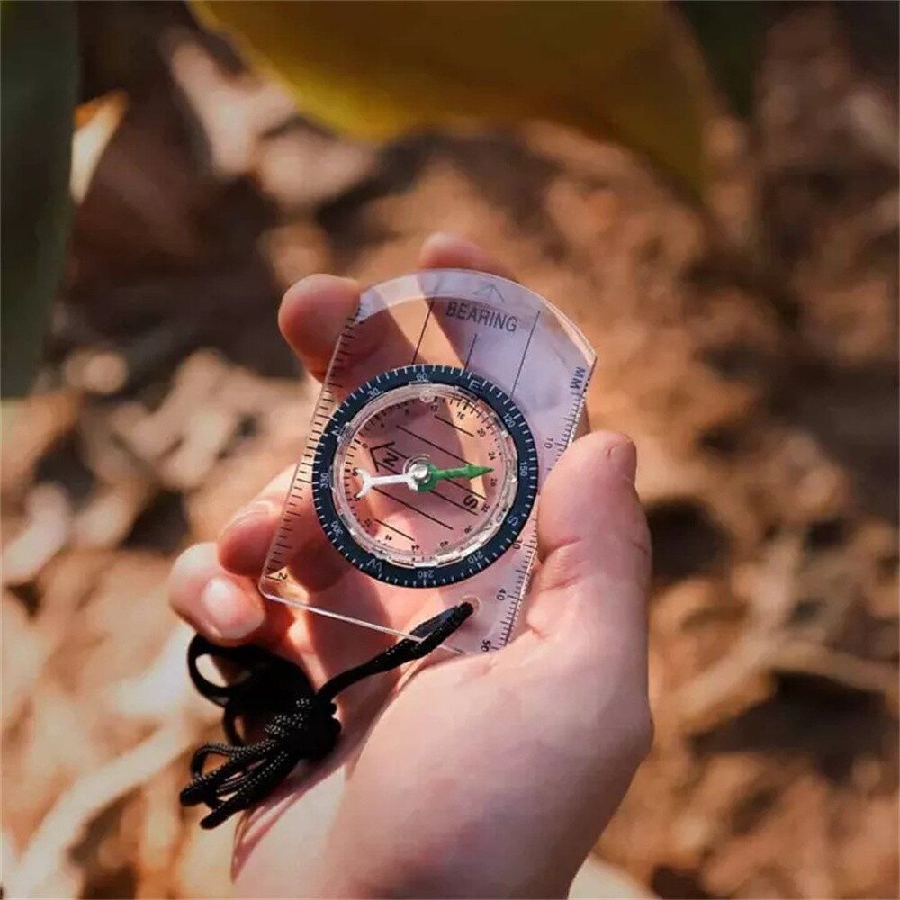 Multifunction Ruler Compass Map Scale Ruler Camping Hiking Survival Compass Survival Guiding Tool