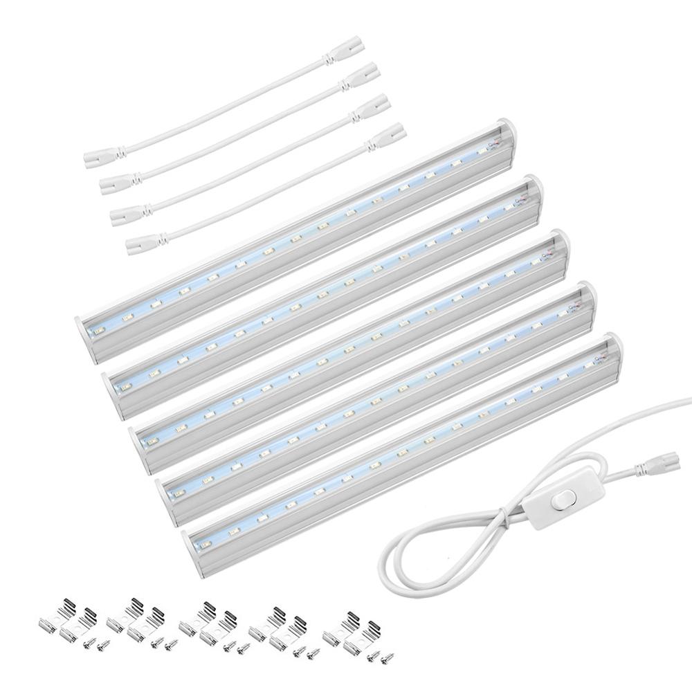 Led odlingsljus inomhus hem blombelysning tillväxt fito lamprör för växter plantskola hydroponics fullt spektrum led fytolampa: 5 st / Oss