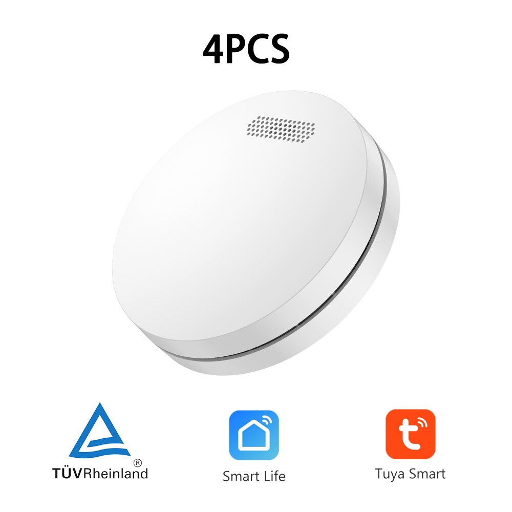 Smart Life-Detector de humo con WiFi, protección contra incendios, sistema de seguridad para el hogar, alarma de sonido, 85db, función de autocomprobación en tiempo Real
