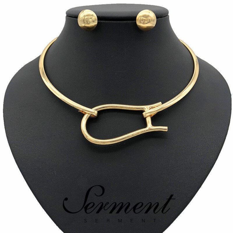 SERMENT Europäischen Einfache Geometrische Kragen Halskette Persönlichkeit Übertrieben Punk Metall Halskette Dame Schmuck Halskette