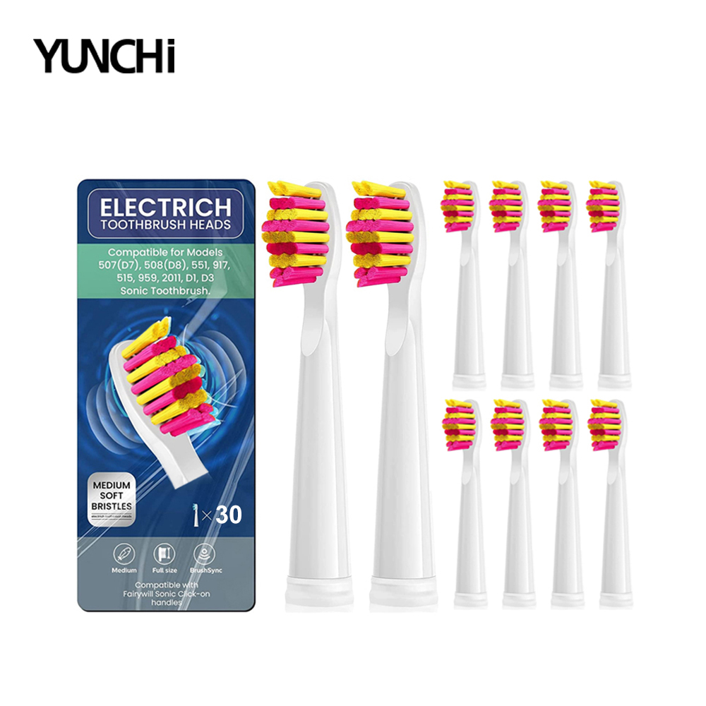 per testine per spazzolino Fairywill Sostituzione spazzolino elettrico sonico Du Pont testa FW-507/508/515/551/917/959/2011/D1/D3/D7: Colore rosso dell'anguria