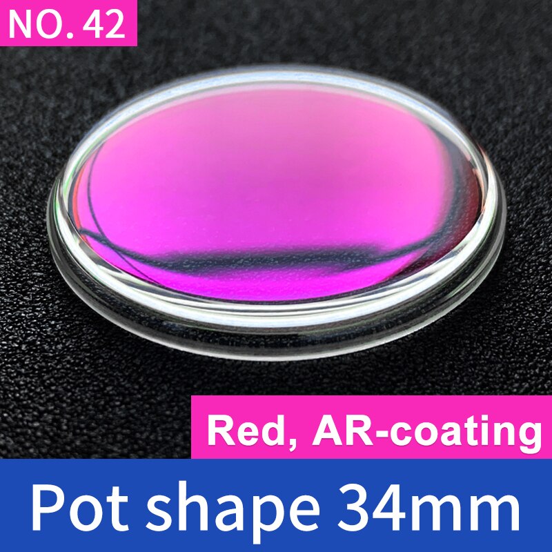 GLASS CRYSTAL FOR VINTAGE SEIKO6138-0040 Bullhead 6138-0011 UFO 340W14GN: 340W14GN(Red)