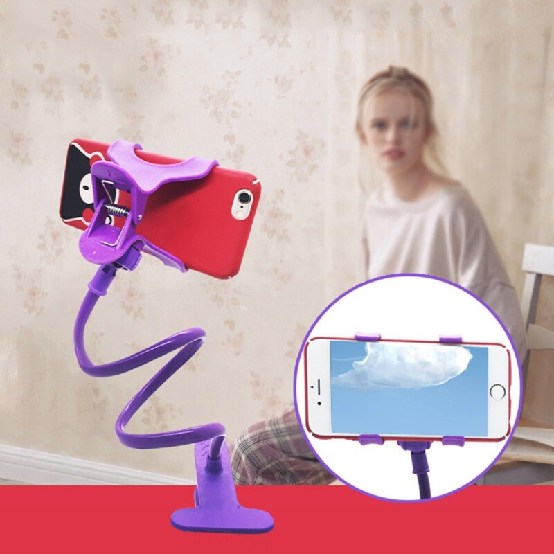 Soporte Universal para teléfono móvil, abrazadera de cuello de cisne Flexible, montaje de brazos largos para iPhone, Android, cama, escritorio