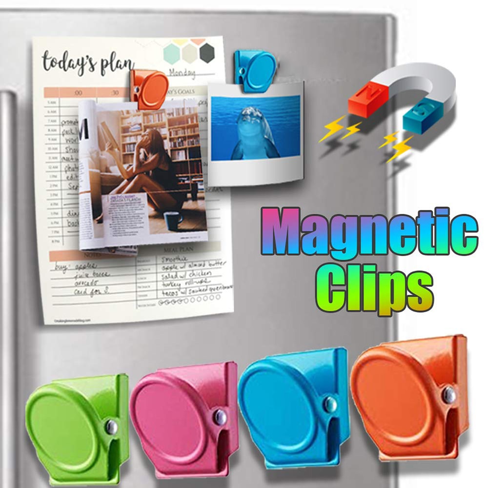 Magnetische Clips, 4 Stuks Magnetische Metalen Clips, Koelkast Whiteboard Muur Koelkast Magnetische Memo Note Clips Magneten Metalen