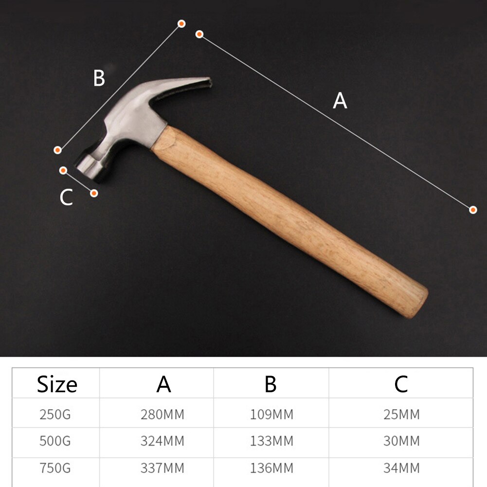Wooden Handle Claw Hammer/big Iron Shockproof Hammer Shock Percussion Tool