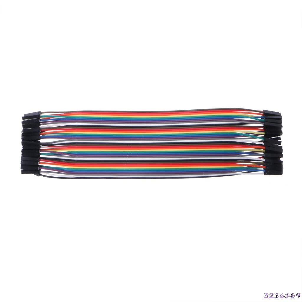 40 stk kabler mf / mm / ff jumper breadboard wire farverigt gpio bånd til diy kit: 20cm mm