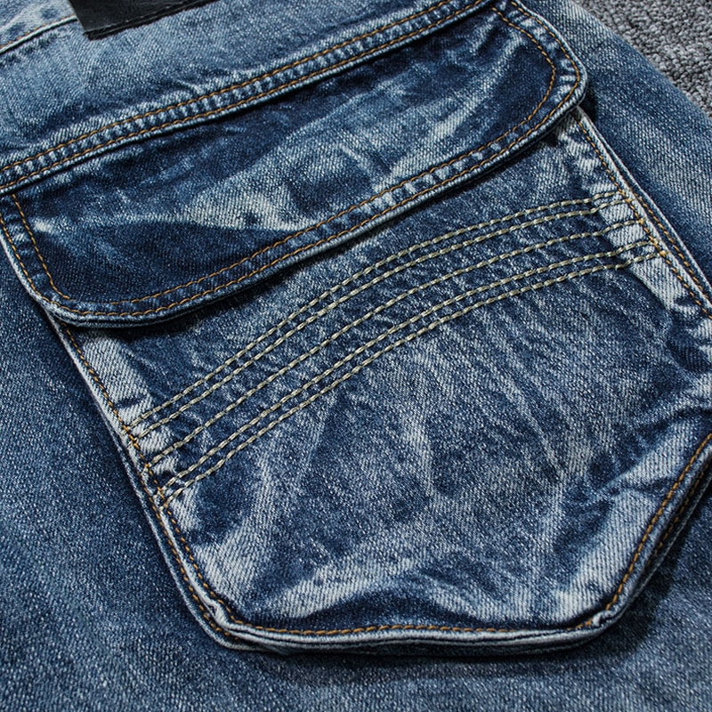 Holyrising mænd jeans bukser afslappet bomuld denim bukser multi pocket cargo jeans mænd denim bukser stor størrelse 18665-5