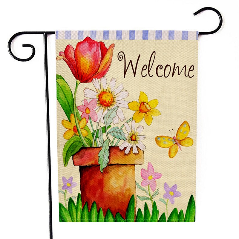 Butterfly Pattern Garden Flag 30x45cm Flower Print Garden Banner Indoor Outdoor Festival Home Decor Flags
