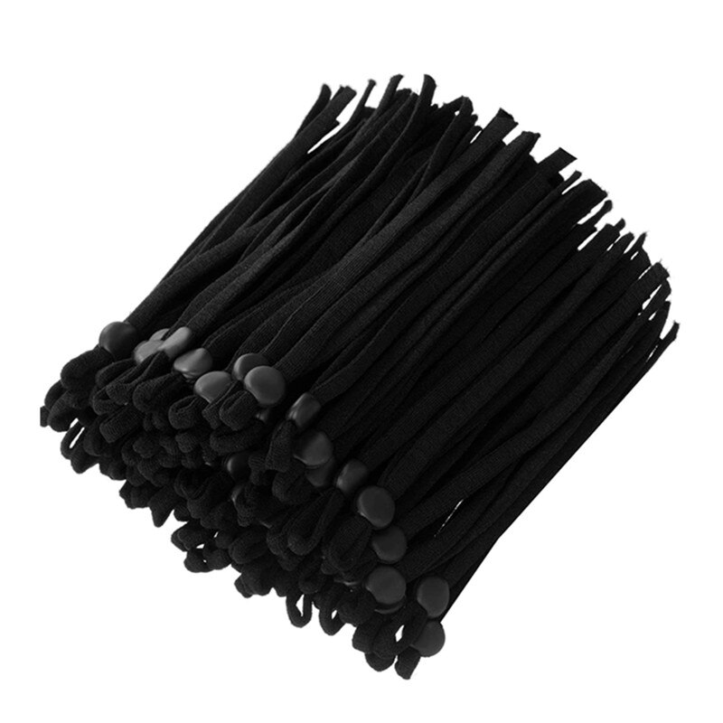 100 Pcs Sewing Elastic Band Cord with Adjustable Buckle Stretchy Mask Earloop Lanyard Earmuff Rope for DIY Making Supplies YJ354: 50PC BLACK