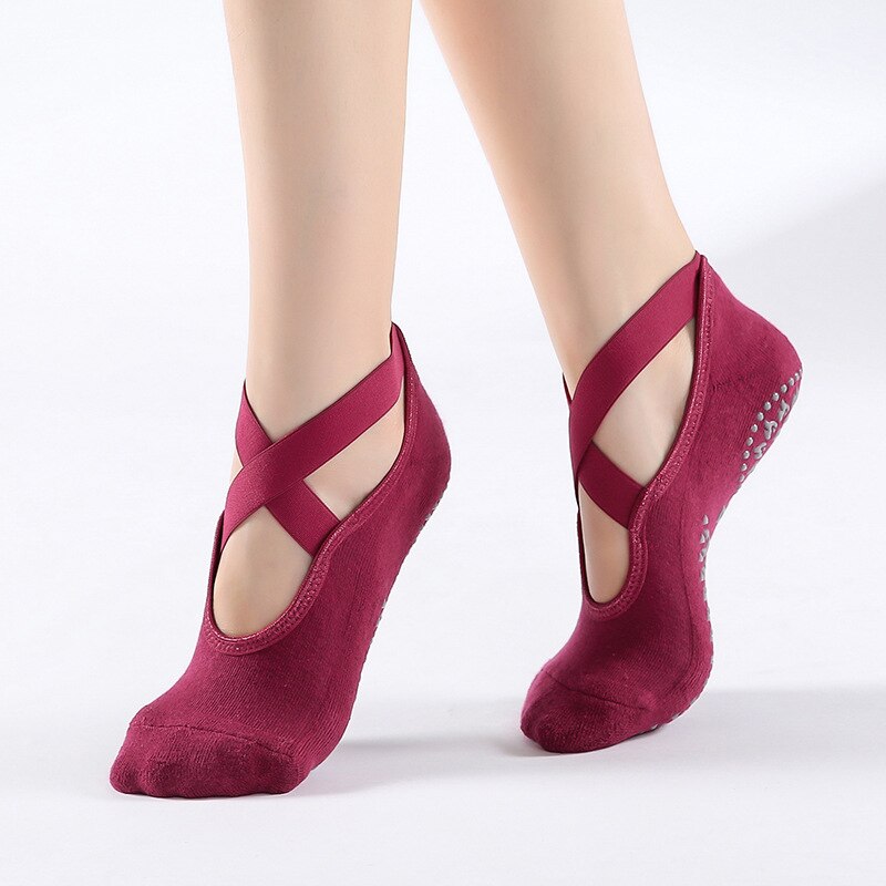 Pilates-socken für damen, rutschfest, atmungsaktiv, offen, yoga-socken, knöchelsocken, ballett- und sportsocken für damen, fitnessstudio