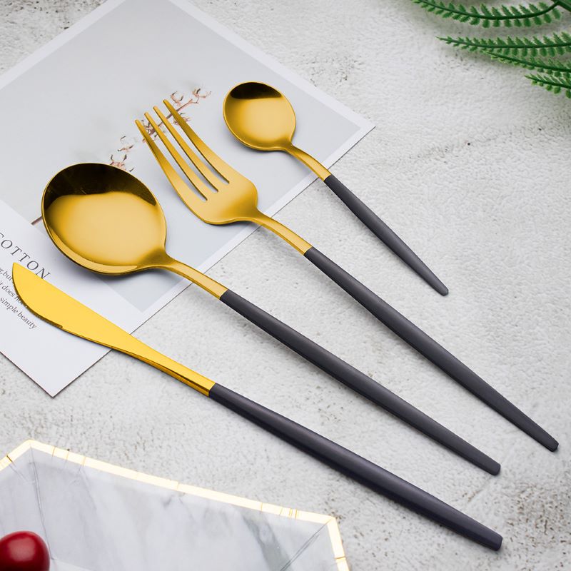 Roze Goud Bestek Set Rvs Servies Set 24Pcs Messen Vorken Koffie Lepels Bestek Set Keuken Diner Servies Set