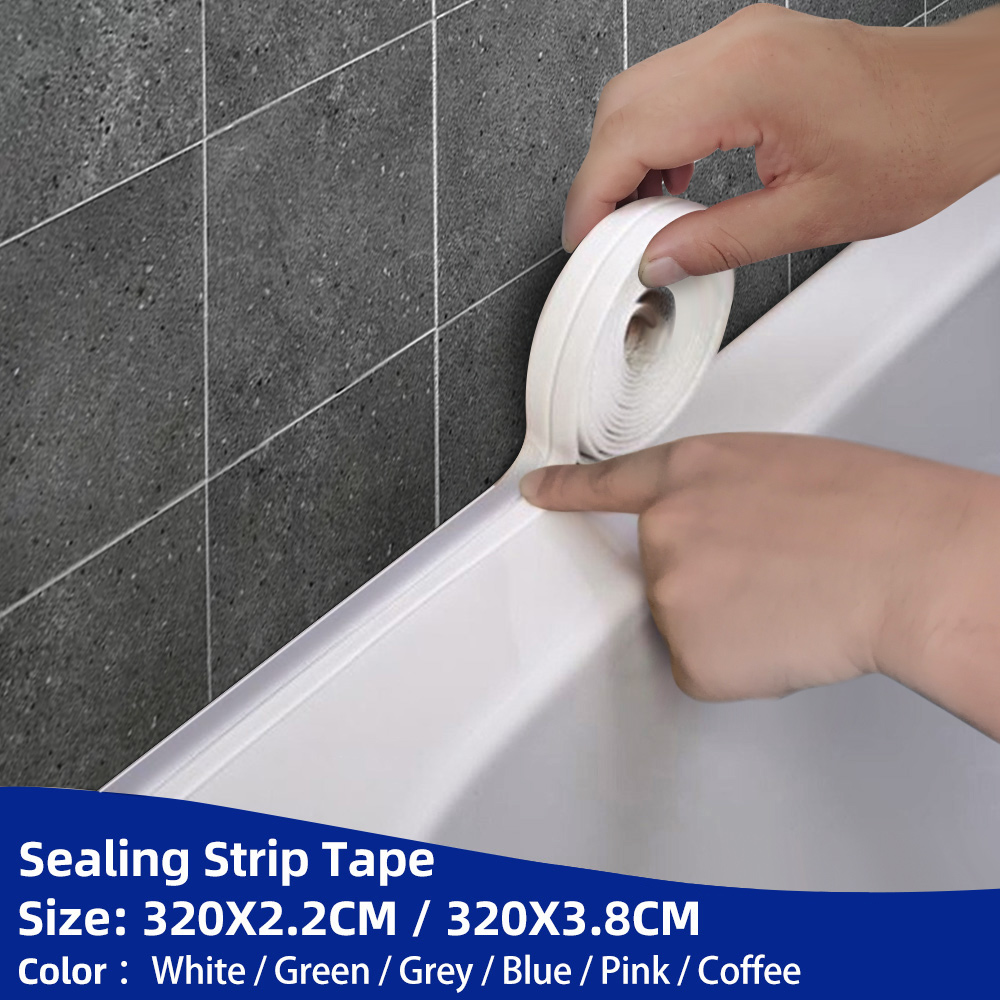 Badkamer Douche Wastafel Bad Afdichtingstape Strip Wit PVC Zelfklevende Waterdichte Muursticker voor Badkamer Keuken Kalefateren Strip