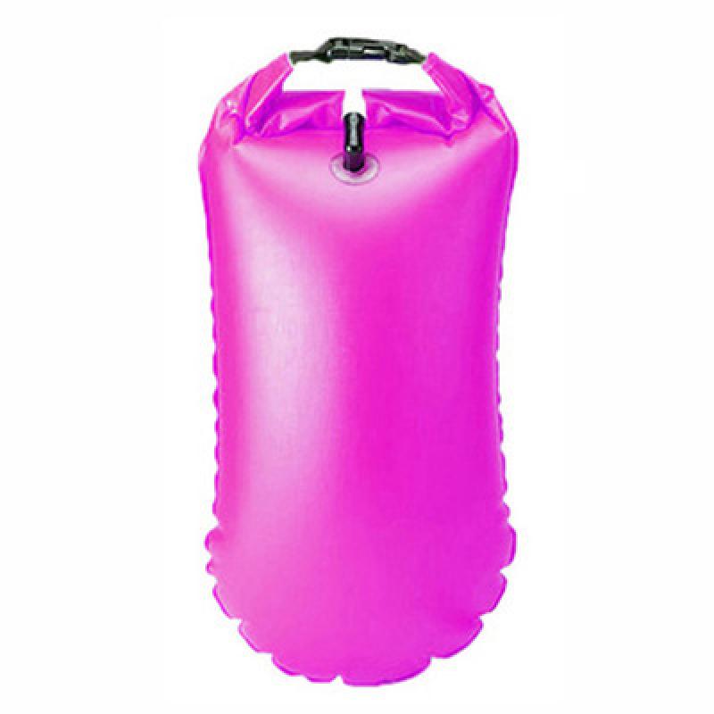 Pvc svømning livreddende bøjer poser svømning bøje sikkerhed flyde luft tør taske båd flyde svømning oppustelige flydende taske: 15l lyserøde