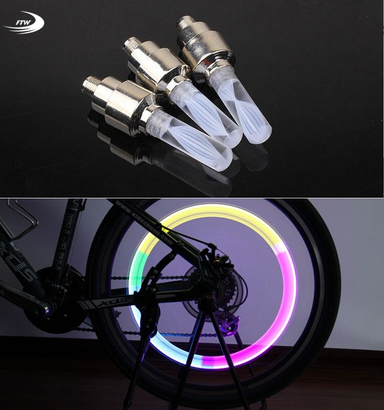 1 stks fietsverlichting mtb weg mountainbike fiets lichten LEDS Tyre Ventieldopjes Wiel spaken LED lamp auto lampen BL0133