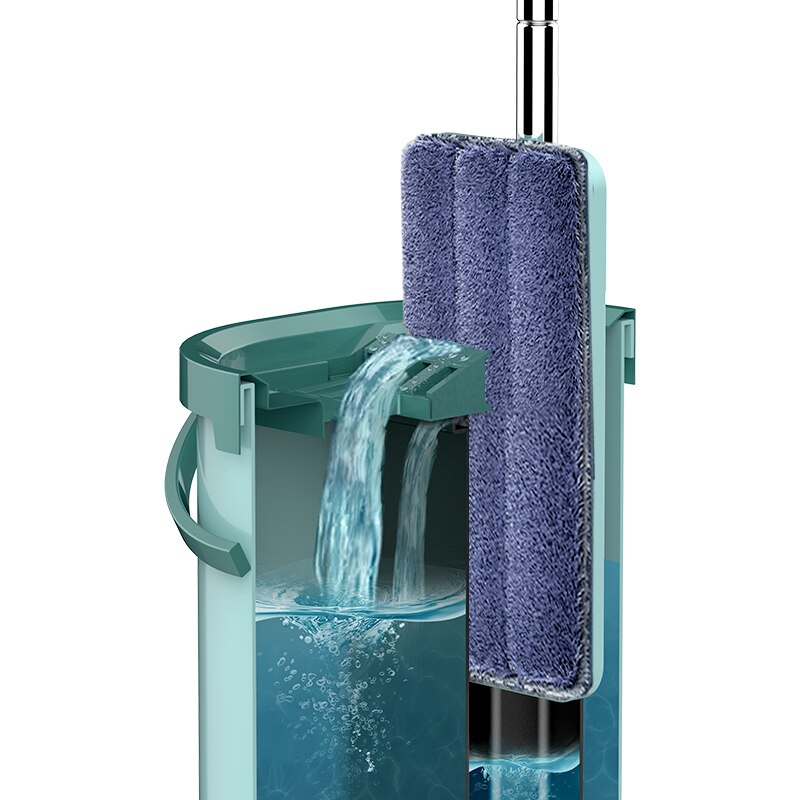 Magique Microfibre Nettoyage Des Vadrouilles avec Seau Directe Plat Squeeze Magique Automatique Maison Cuisine Nettoyant Main Libre Vadrouille