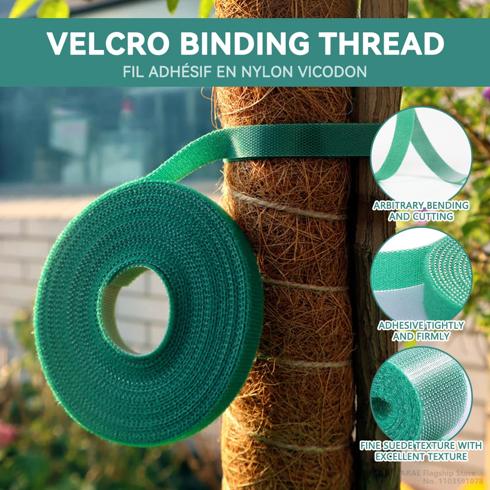 Cinta de jardín, brida para cables de nailon para plantas, flores, cultivo, escalada, soporte reutilizable para plantas, sujetador de gancho y bucle, accesorios de jardín