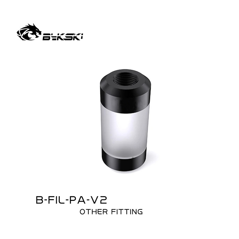 Bykski Dubbel G1/4 Metaal + Acryl Filter Watersysteem Speciaal Dubbel Spiraalpatroon Messing Connector Computerfitting B-FIL-PA-V2