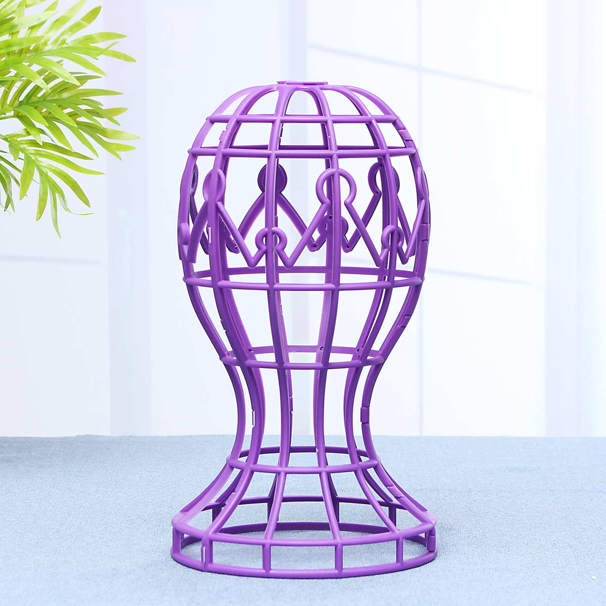 Plastic Stands Hat Cap Holder Storage Rack Support Dryer Tool Foldable Multi-Purpose Training Head Hair Head Stand Black/Purple: purple