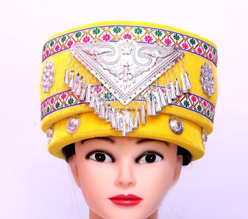 Kinesisk minoritetshat miao kasket kinesisk nationalhat vintage kasket til kvinder kinesisk nationaldanserhat dansehætte