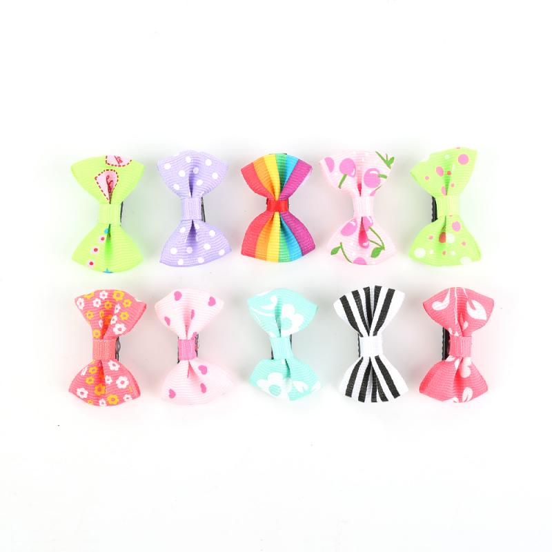 20 Stks/set Kids Baby Meisje Boog Lint Haar Boog Mini Clips Haar Clip Haarspelden Pop Gemengde Mooie Kleuren Boog voor Meisje Baby