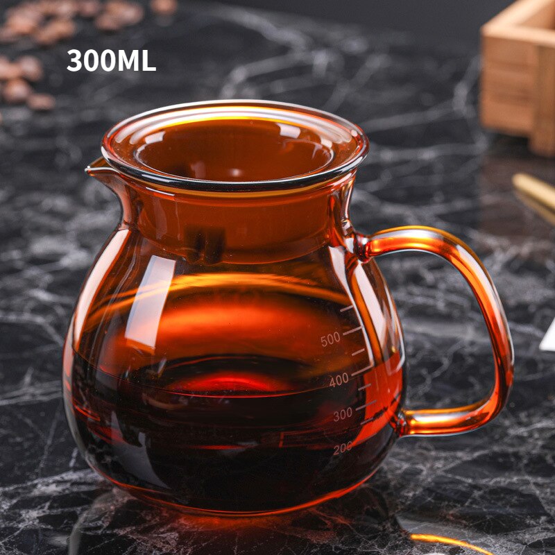 300/500ml Color Reusable Glass Coffee Pot High Temperature Resistant Glass Coffee Pot Sharing Pot Coffee Percolators Coffeeware: Yellow 300ML