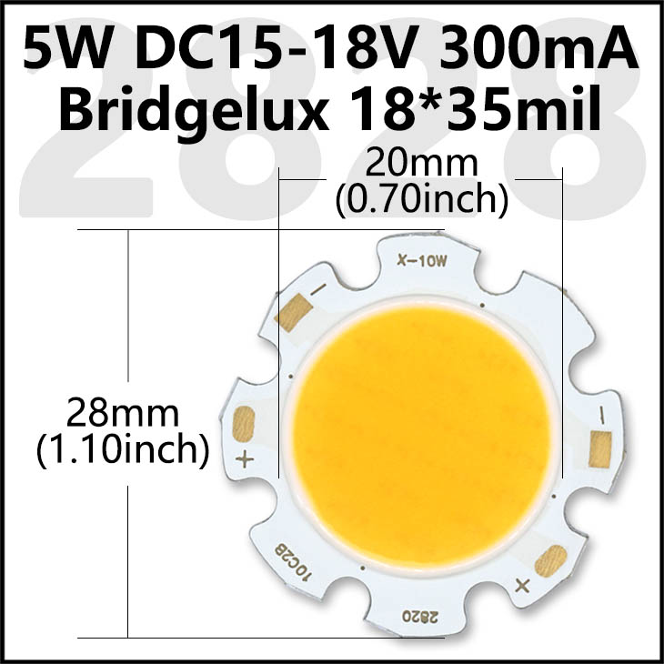 Bridgelux COB LED Chip 3W 5W 7W 10W 20W 30W 40W Diodo emisor de luz Módulo LED Matrix 1313 2828 1919 para bombillas empotrables: Rojo / 10 W