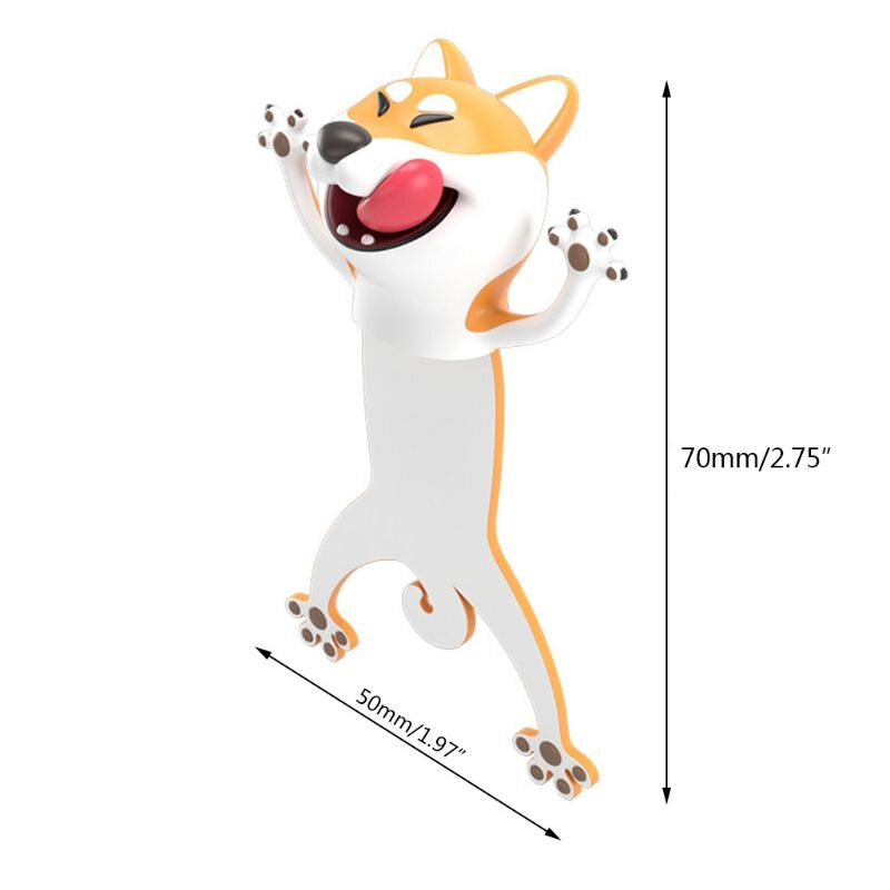 Cute Panda And Shiba Inu plastic Material Bookmarks Funny 3D Stereo Cartoon Animal Book Marker School Supplies Stationery