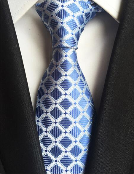 Ricnais-Cravates classiques à carreaux pour homme, 8cm, vert, bleu, tenue de soirée, mariage