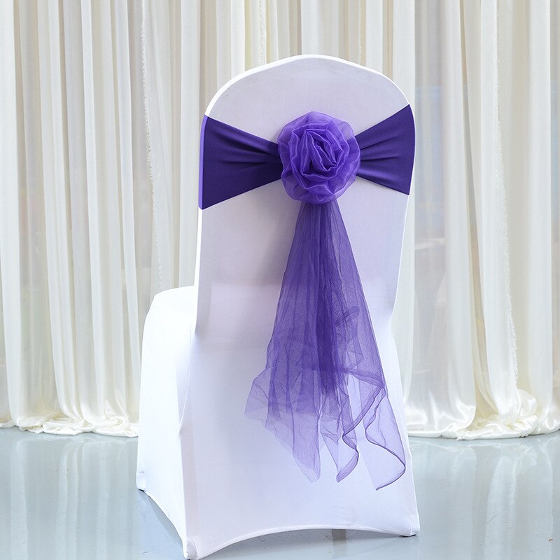 1 Stück Hochzeit Sessel Bogen Organza Sessel Schärpe Blume Sessel Startseite Knoten Pro Bankett Veranstaltung Geburtstag Party Dekoration