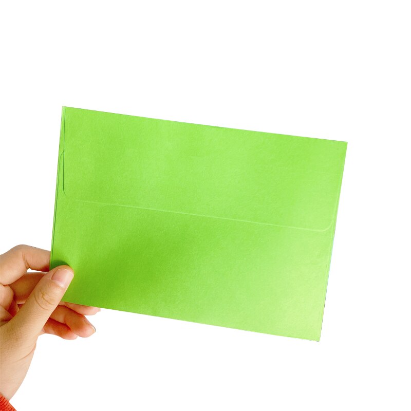 Lot de 10 jolies enveloppes en papier Kraft, petites enveloppes décoratives, couleurs acidulées: Green