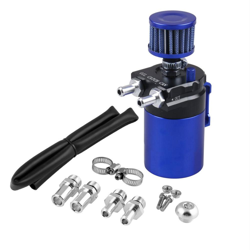 Universal 300ML Aluminum Car Engine Oil Catch Can Kit Air Oil Separator Tank Cylinder Baffled Reservoir