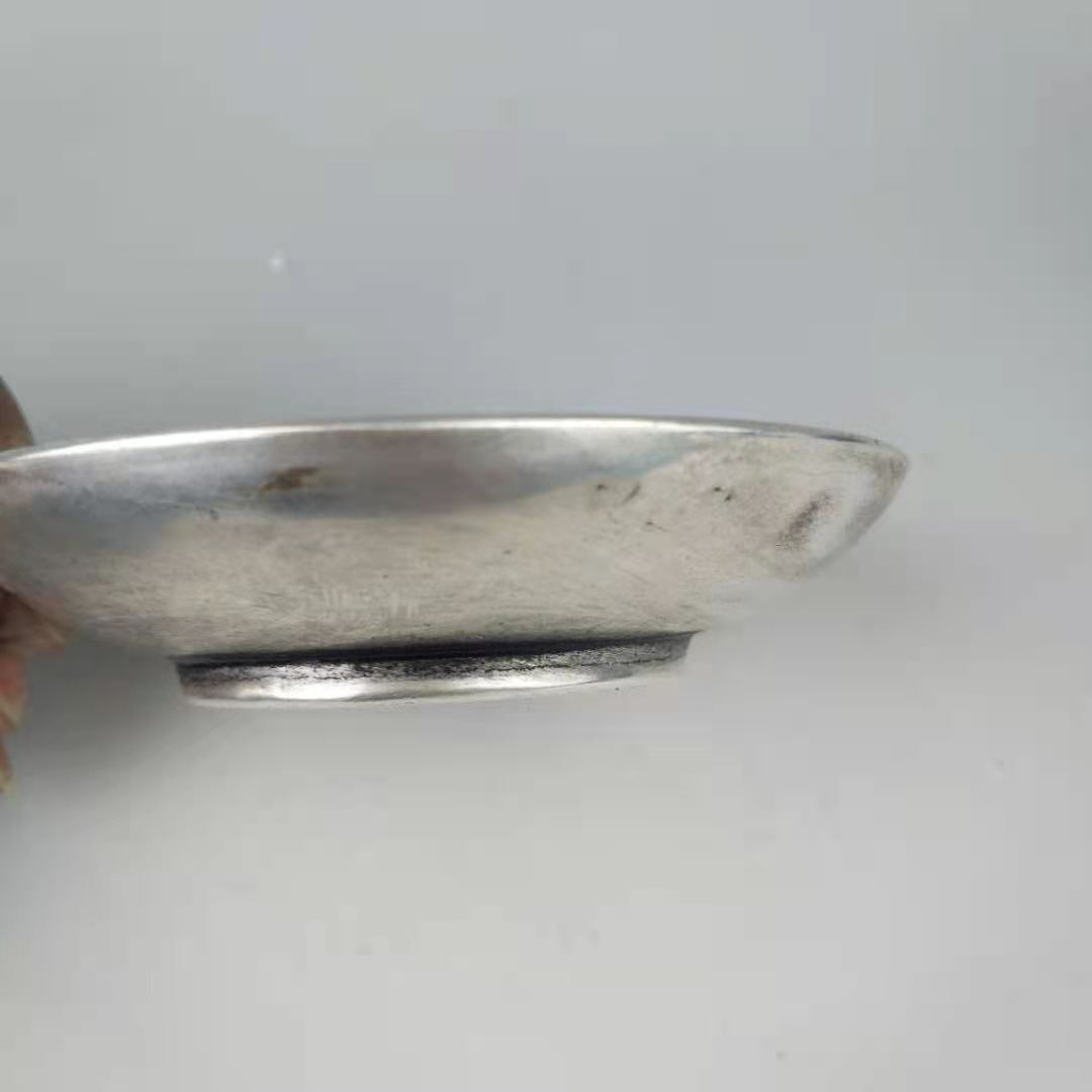 Exquisite Old Chinese Decorated Handwork Tibetan Silver Dragon Phoenix Plate