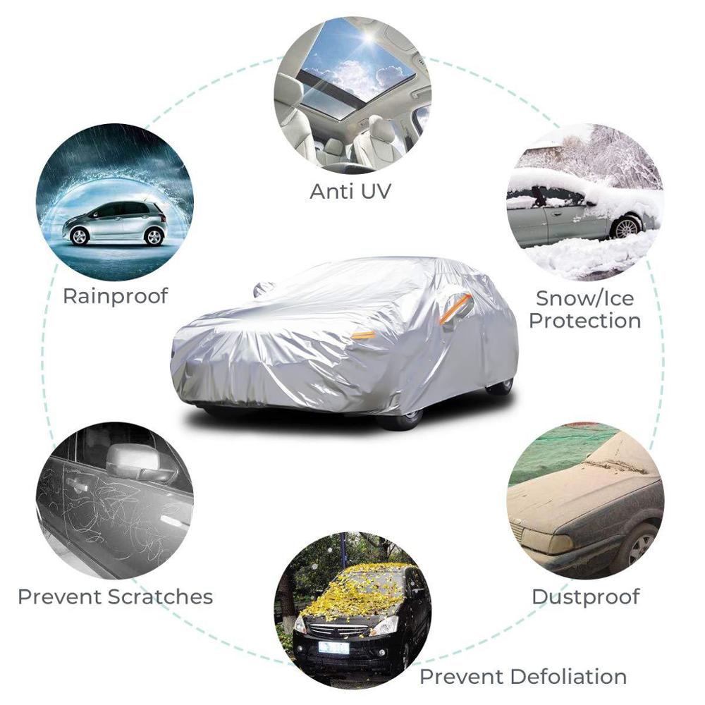 Universal bilafdækninger størrelse m/l/xl/xxl indendørs udendørs fuld auto bilafdækning sol uv sne støvbestandigt beskyttelsesdæksel