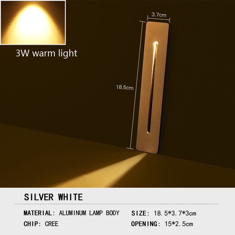 Puluoti udendørs vandtæt 3w led underjordisk lampe: Sølvfarvet