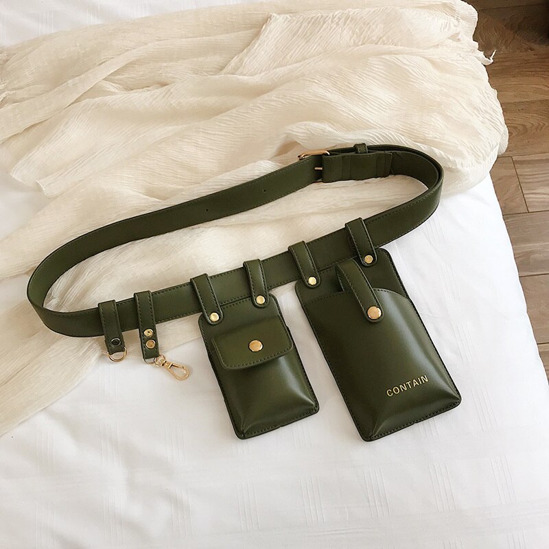 Bolsa de cintura feminina moda couro cinto saco crossbody sacos de peito menina fanny pacote pequeno telefone pacote alça de ombro packs