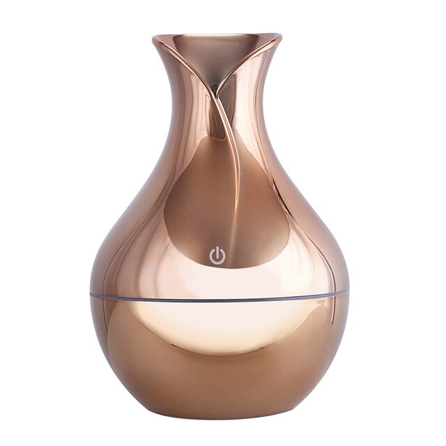 KBAYBO 130ml USB difusor de aceites aromáticos humidificador eléctrico de madera humidificador de aire ultrasónico aromaterapia LEDlight nebulizador para el hogar: grey