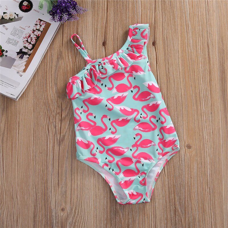 låve jenter hel badedrakt pjokk baby badetøy låve flamingo badedrakt av skulderen badetøy badedrakt