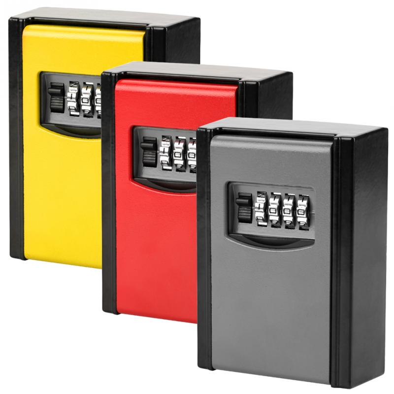 4 Digit Combination Password Lock Safe Box Keys Storage Box Wall Mounted Safety Organizer Boxes Locks