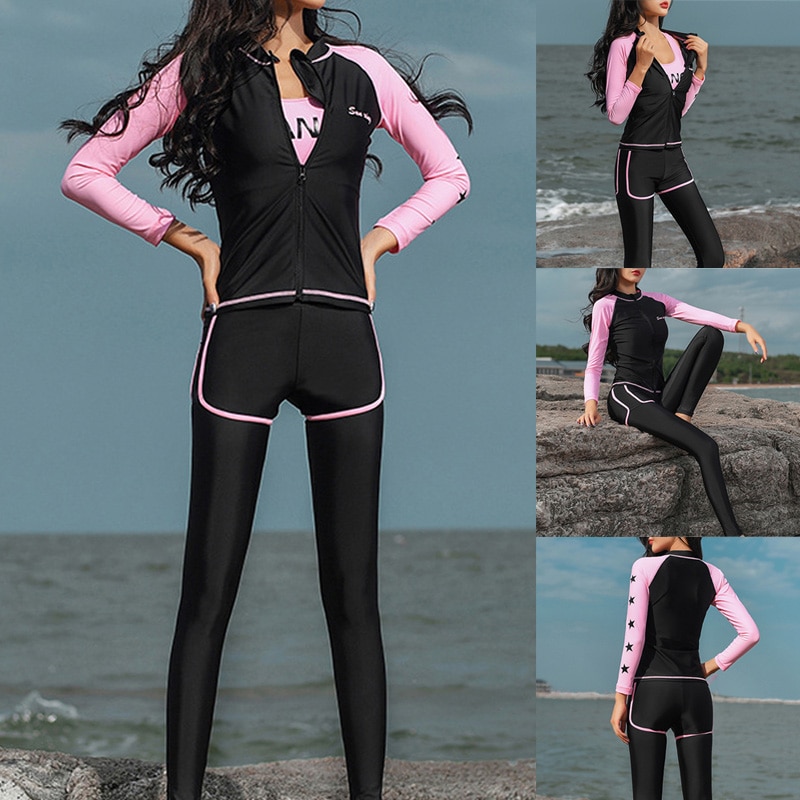 Women's Wetsuit - 5-Piece Set - Full Body Thermal Scuba Diving Spearfishing Surfing Suit