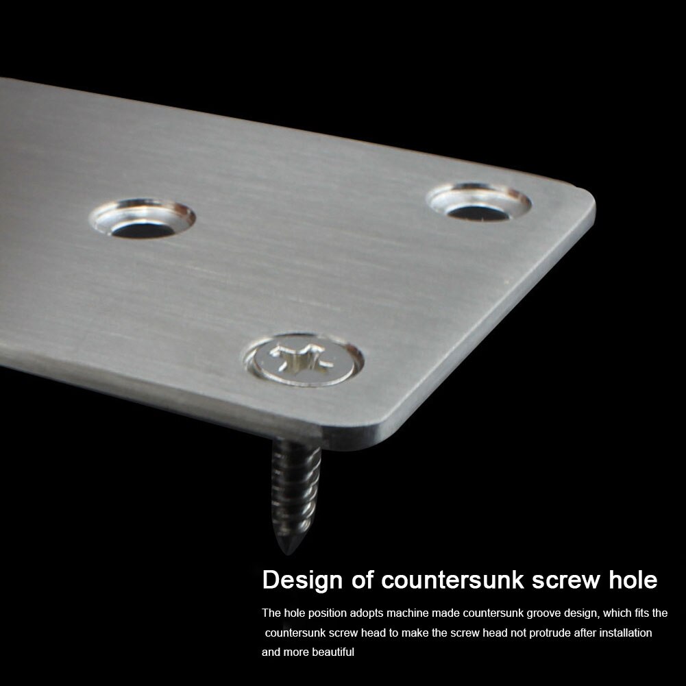 5pcs Stainless Steel Connector Home Straight Brace Thicken Decorative Repair Plates Furniture Hardware Flat Corner Bracket