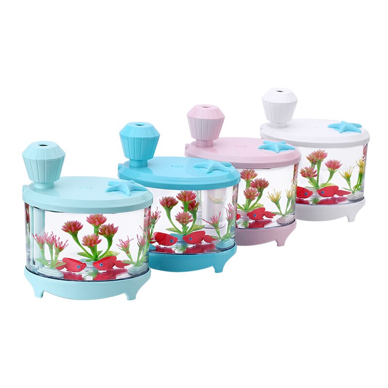 Beautiful Fishtank Humidifier 460ml large Capacity USB Diffuser Home Office Desktop Colorful Soft Night Light Air Humidifier