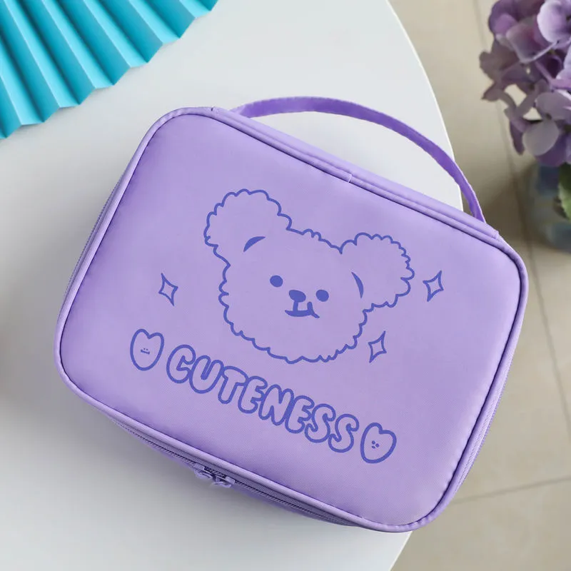 Paarse Beer Make-Up Tas