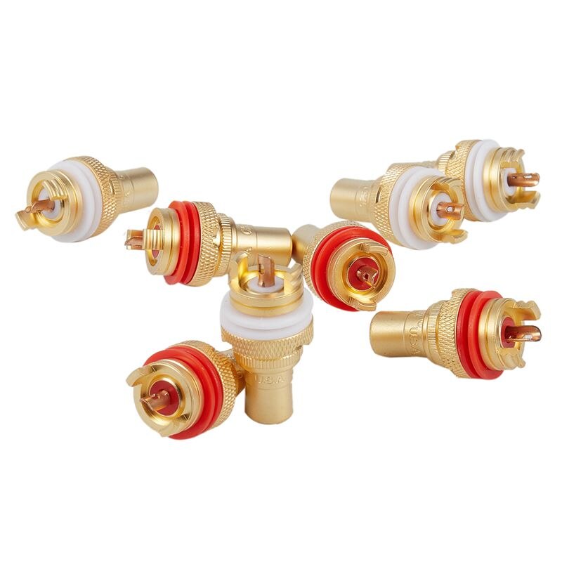 8 x cmc banhado a ouro rca phono chassis soquetes feminino profissional amp alta fidelidade rca soquete banhado a ouro lotus assento fêmea: Default Title