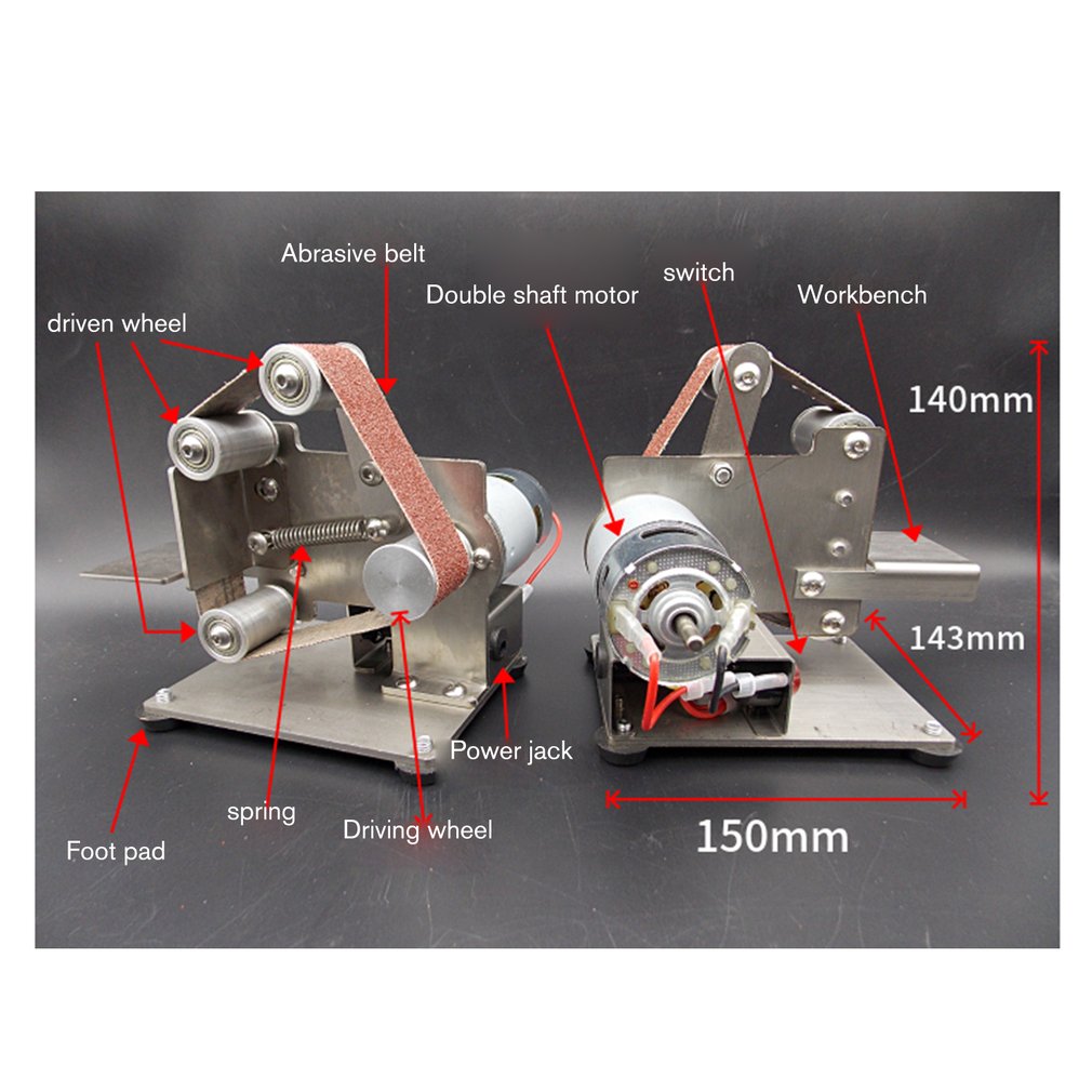 Multifunctional Grinder Mini Electric Belt Sander Polishing Grinding Machine Cutter Edges Sharpener Belt Grinder Sanding